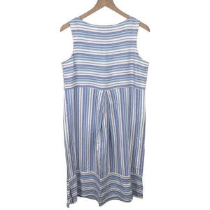 Ella Simone Womens Multicolor‎ Striped Linen Blend Sleeveless Shift Dress Small